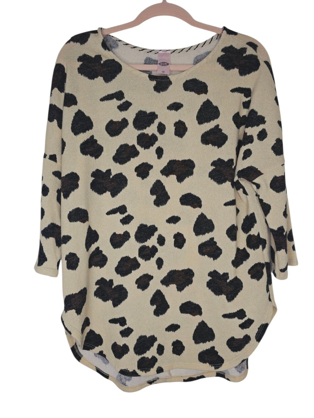 Pink Coconut leopard print tunic featuring an oversized fit